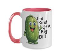 I'm Kind Of A Big Dill Two Tone Coffee Mug, Gift For Pickle Lovers Gherkin Cornichon Funny Gag Present, Food Based Foodie Tea Cup