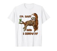 I'm Lazy and I Know It | Sloth Statement T-Shirt, Men, White, Small
