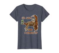 I'm Lazy and I Know It | Sloth Statement T-Shirt, Women, Heather Blue, X-Small