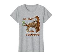 I'm Lazy and I Know It | Sloth Statement T-Shirt, Women, Heather Grey, X-Small
