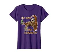 I'm Lazy and I Know It | Sloth Statement T-Shirt, Women, Purple, XX-Large
