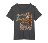 I'm Lazy and I Know It | Sloth Statement T-Shirt, Women's Plus, Dark Heather Grey, 6X