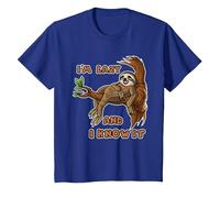 I'm Lazy and I Know It | Sloth Statement T-Shirt, Youth, Royal Blue, Medium