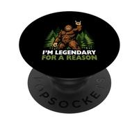 I'm Legendary For A Reason Bigfoot Rock On Sasquatch Forest PopSockets Adhesive PopGrip