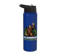 I'm Legendary for A Reason Bigfoot Rock On Sasquatch Forest Stainless Steel Insulated Water Bottle