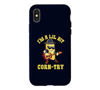 I'm Lil Bit Corn-try Funny Corn Pun Country Music Cowboy Case for iPhone X/XS