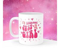 I'm Literally Just a Girl Mug, Funky Bright Tik Tok Quote, Girly Pops Y2K Vibes, Bestie Gift, Cute & Aesthetic Coffee Cup