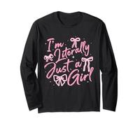 I'm Literally Just A Girl Pink Coquette Bow Y2K Women Girls Long Sleeve T-Shirt