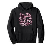 I'm Literally Just A Girl Pink Coquette Bow Y2K Women Girls Pullover Hoodie