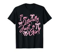 I'm Literally Just A Girl Pink Coquette Bow Y2K Women Girls T-Shirt