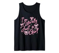 I'm Literally Just A Girl Pink Coquette Bow Y2K Women Girls Tank Top