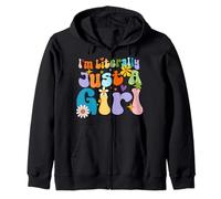 I'm Literally Just A Girl Retro Groovy Funny Slogan For Her Zip Hoodie