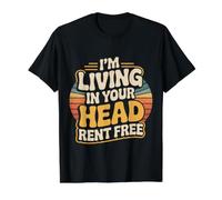 I'm Living in Your Head Rent Free Bold Sarcastic Quote - Value Graphic T-Shirt, Men, Black, L
