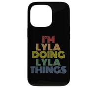 I'm Lyla Doing Lyla Things Retro Rainbow Name Design Case for iPhone 13 Pro