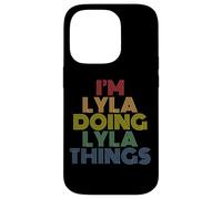 I'm Lyla Doing Lyla Things Retro Rainbow Name Design Case for iPhone 14 Pro