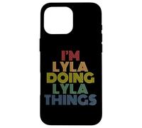 I'm Lyla Doing Lyla Things Retro Rainbow Name Design Case for iPhone 16 Pro Max
