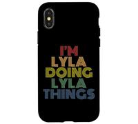 I'm Lyla Doing Lyla Things Retro Rainbow Name Design Case for iPhone X/XS