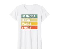 I'm Magda Doing Magda Things Funny Personalized Quote Value Graphic T-Shirt, Women, White, XS