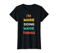 I'm Marie Doing Marie Things Funny Vintage First Name Value Graphic T-Shirt, Women, Black, S