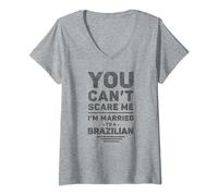 I'm Married to a Brazilian, Funny Marriage, Husband and Wife V-Neck T-Shirt