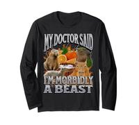 I'm Morbidly A Beast Funny Capybara Meme Bootleg Y2K Graphic Long Sleeve T-Shirt