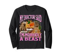 I'm Morbidly A Beast Funny Capybara Meme Bootleg Y2K Graphic Long Sleeve T-Shirt