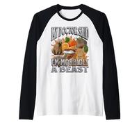 I'm Morbidly A Beast Funny Capybara Meme Bootleg Y2K Graphic Raglan Baseball Tee