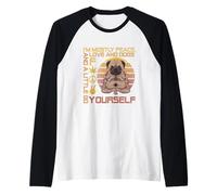 I'm Mostly Peace Love and Dogs and A Little Go F Yourself Raglan Baseball Tee