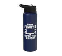 I'm My Family's Unpaid Tech Support Funny Computer Engineer Stainless Steel Insulated Water Bottle