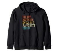 I'm My Mother in Law's Favorite Child Funny Parent Retro Zip Hoodie