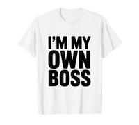 I'm My Own Boss Motivational Quote for Entrepreneurs Value Graphic T-Shirt, Men, White, XL