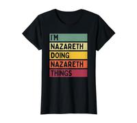 I'm Nazareth Doing Nazareth Things Funny Custom Name Value Graphic T-Shirt, Women, Black, XS