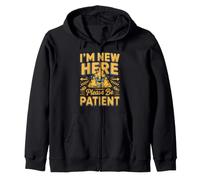 I'm New Here Please Be Patient Newborn Baby Zip Hoodie