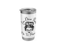 I'm Nice Pero No Te Pases Messy Bun Funny Latina Saying Stainless Steel Insulated Tumbler