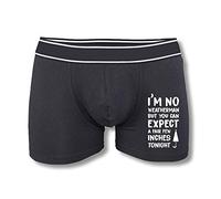 I'm No Weatherman But You Can Expect A Few Inches Tonight Mens Boxers - Novelty Boxer Shorts Pants Underwear Funny Innuendo Rude Crude Explicit Joke Gift Present (Medium, Black Prime)