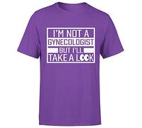 Im Not A Gynecologist But Ill Take A Look Funny Drinking Sayings Men T Shirt Purple L