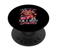 I'M Not A Hot-Mess I'm A Spicy Disaster Highland Cow Funny PopSockets Adhesive PopGrip