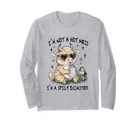 I'm Not A Hot-Mess Spicy Disaster Sassy Highland Cow Women Long Sleeve T-Shirt