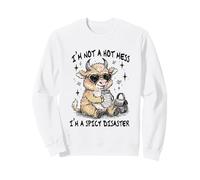 I'm Not A Hot-Mess Spicy Disaster Sassy Highland Cow Women Sweatshirt
