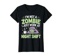 I'm Not A Zombie I Just Work At Night Shift |- Value Graphic T-Shirt, Women, Black, S