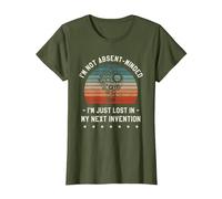 I'm Not Absent-Minded I'm Just Lost in My Next Invention T-Shirt, Women, Olive Green, XX-Large