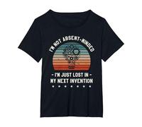 I'm Not Absent-Minded I'm Just Lost in My Next Invention T-Shirt, Women's Plus, Black, 6X