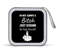 I'm Not Always A Bitch Just Kidding Go Fuck Yourself CD Case 40 Capacity Plastic DVD Storage Box Sleeves Zippered Wallet