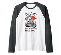 I'm Not Always a Train Wreck, Funny Halloween Skeleton Crew Raglan Baseball Tee