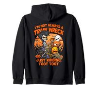 I'm Not Always a Train Wreck, Funny Halloween Skeleton Crew Zip Hoodie