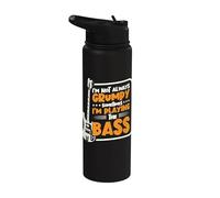 I'm Not Always Grumpy Sometimes Playing The Bass Bassist Stainless Steel Insulated Water Bottle