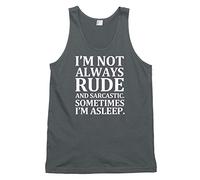 I'm Not Always Rude and Sarcastic Funny Mens Womens Unisex Vest Tank Top-Large-Charcoal