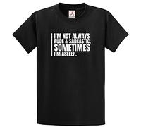 I'm Not Always Rude and Sarcastic. Sometimes I'm Asleep Funny Unisex Adults T-Shirt(L, Black)