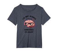 I'm Not Always Smart, Sometimes I'm Asleep Funny Brain T-Shirt, Women's Plus, Heather Blue, 2X
