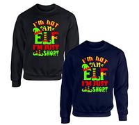 I'm Not An Elf I'm Just Short Jumper Merry Christmas Funny Design Xmas Elf Adult Kids Gift Sweatshirt Top(M, Black)